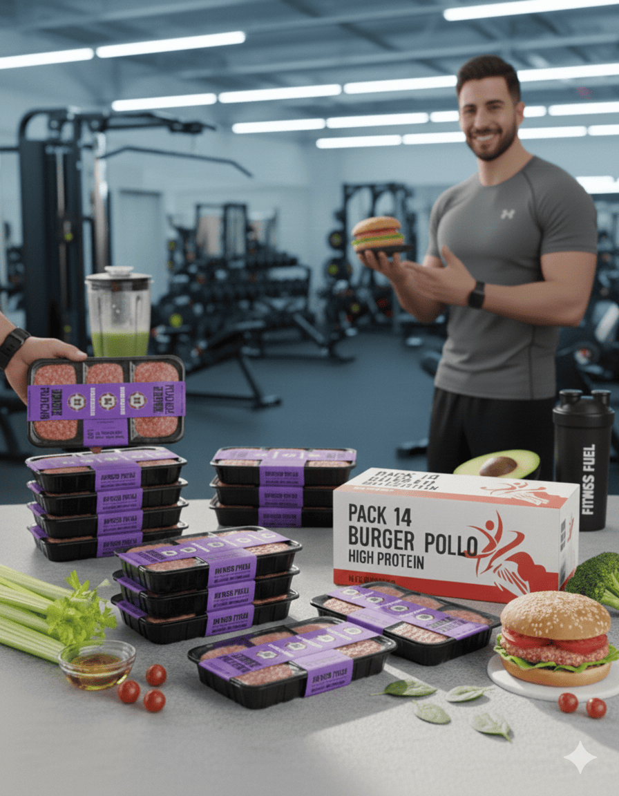 PACK DE 14 BANDEJAS DE BURGER DE POLLO HIGH PROTEIN