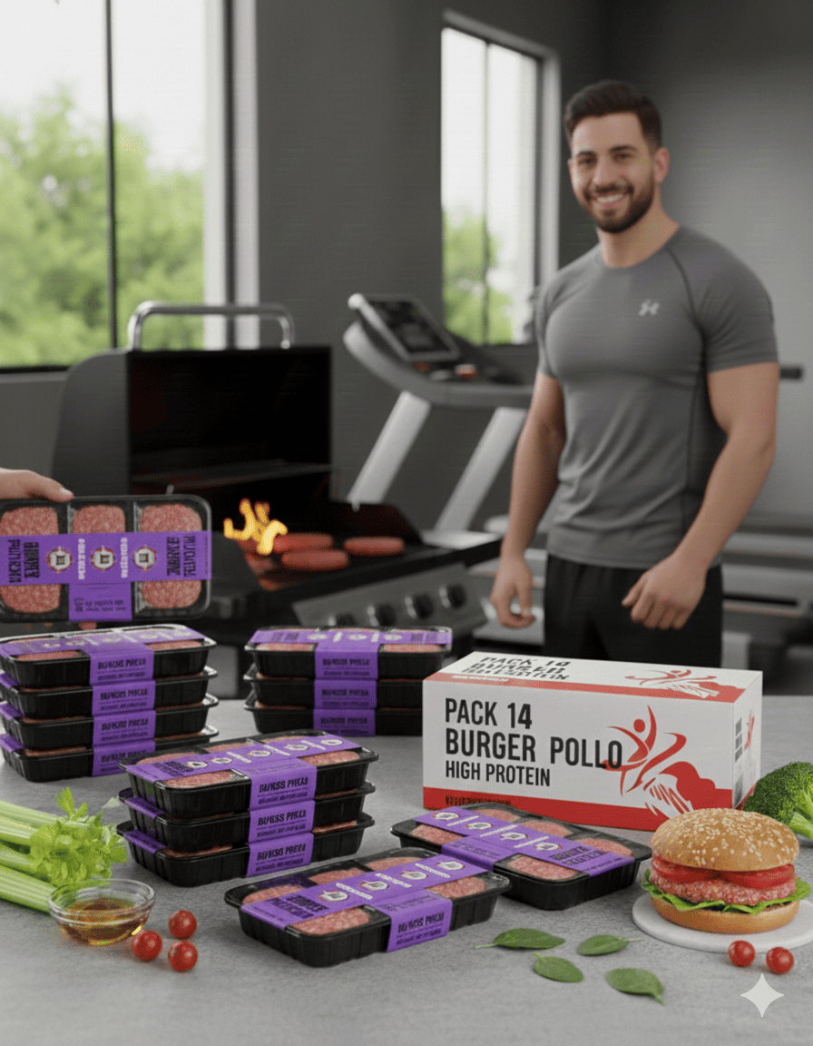 PACK DE 14 BANDEJAS DE BURGER DE POLLO HIGH PROTEIN